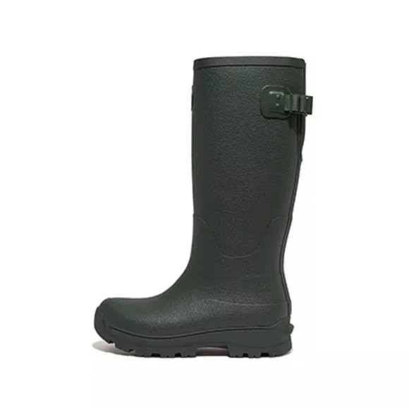 FitFlop Wonderwelly Deep Green Waterproof Tall Rubber Lug Sole Rain Boots Size 6 - Picture 11 of 13